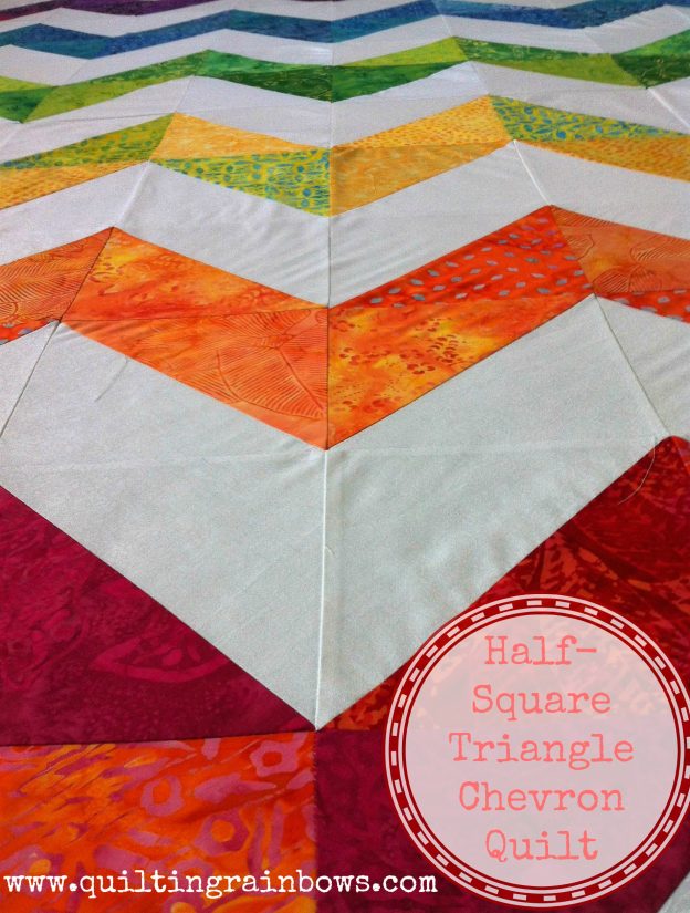 HalfSquare Triangle Chevron Quilt Quilting Rainbows